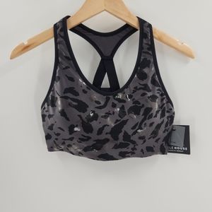 Cycle House by Marika Black  Animal Print Emilie Racerback Sports Bra Size Large